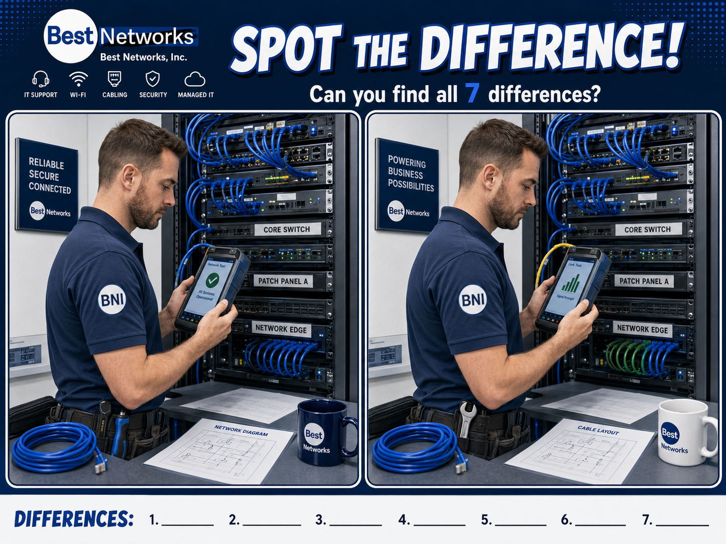 Best Networks onsite IT technician working on business technology infrastructure